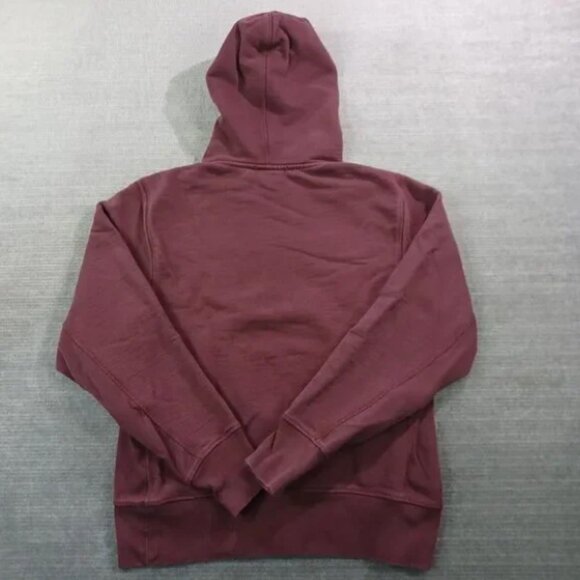 Helmut Lang Hoodie Womens Large Burgundy Heavyweight Embroidered Logo Casual - Picture 2 of 10